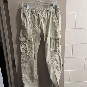 Tan Cargo Slim Leg Y2K Pants